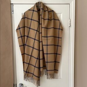 Mark & Graham Tan and Blue Checkered Scarf